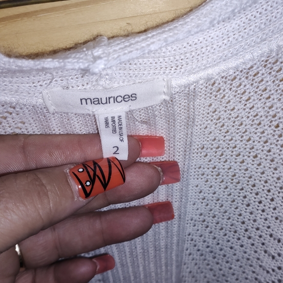 White sweater/ cardigan size 2 Marurices - Picture 2 of 3